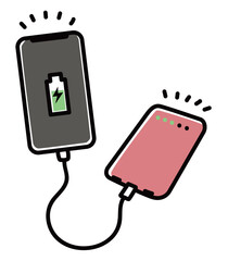 モバイルバッテリーでスマホを充電_カラー