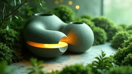 Forest Double Cabin Technology Art Installation Diagram