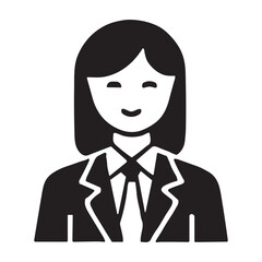 Business Woman icon or logo isolated sign symbol vector illustration - high quality black style vector icons