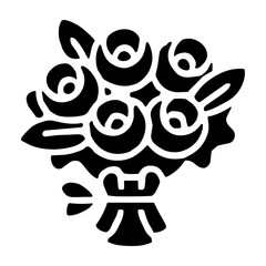 Flower Bouquet icon or logo isolated sign symbol vector illustration - high quality black style vector icons