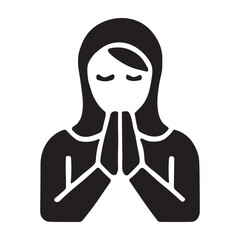 Praying icon or logo isolated sign symbol vector illustration - high quality black style vector icons