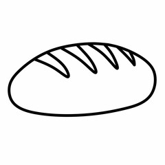 Line art bread icon illustration