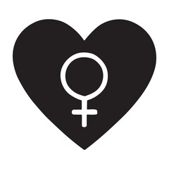 Woman Love icon or logo isolated sign symbol vector illustration - high quality black style vector icons