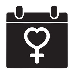 Woman's Important Day icon or logo isolated sign symbol vector illustration - high quality black style vector icons