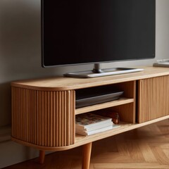 sunlit scandinavian living room with plants, neutral tones