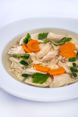 Homemade chicken aspic with carrot slices