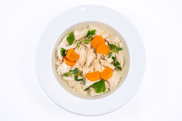 Traditional chicken aspic with carrot slices