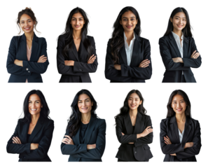 PNG Confident professional women group, element set on transparent background