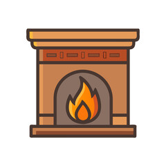 Fireplace for celebrating New Year and Christmas, cozy, warm design