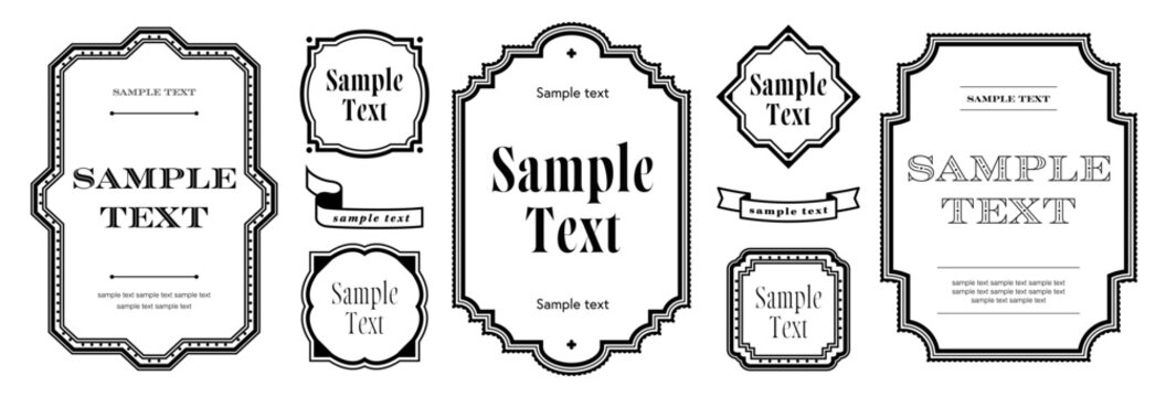 A vintage-style decorative border and ribbon set. An elegant design frame suitable for decorating wedding invitations, restaurant menus, and more.