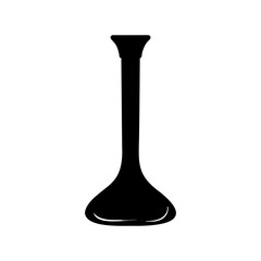 Silhouette of Erlenmeyer flask with long neck and bulbous body design