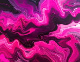 Swirling abstract of bold pinks, purples, and blacks, resembling liquid paint