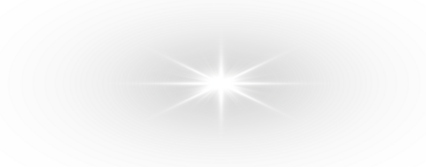 Glowing star with sparkling rays, lens flare effect, and magical bright shine.