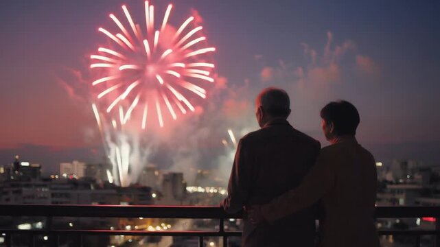 Senior couple celebrating the Chinese New Year 2026.