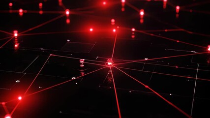 Scanning network connections with laser precision over a dark background, scope scanning over network of connections on black background - Powered by Adobe