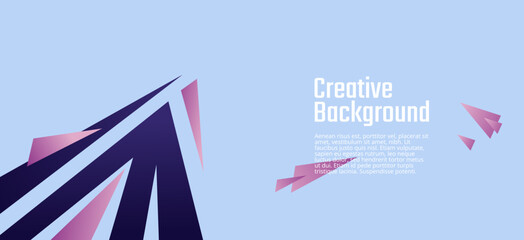 Fototapeta premium Modern abstract background featuring sharp, angular geometric shapes in purple and pink on a light blue base. Ideal for creative presentations, tech themes, and business branding.