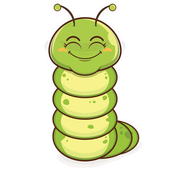 worm smile face cartoon cute