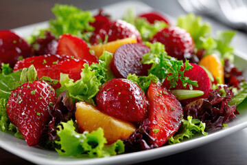 Fresh Strawberry Beetroot and Orange Salad