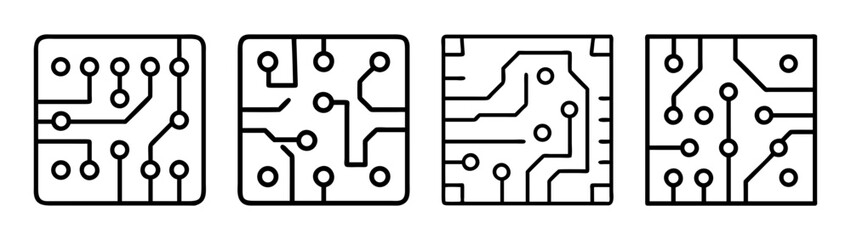 Fototapeta premium Minimalist microchip circuit patterns for modern tech design.