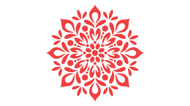 Red decorative floral mandala pattern