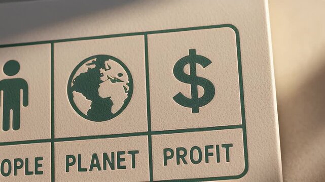 Sustainability triple bottom line people planet profit eco icon green symbol business ethics corporate responsibility social impact environment governance climate economy industry office finance