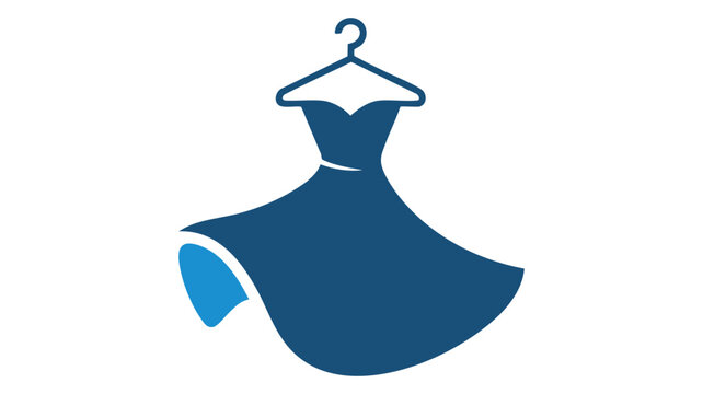 Blue dress on hanger fashion design
