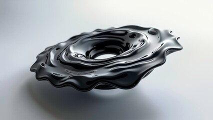 Dynamic Top View of Black Liquor Circular Ripple