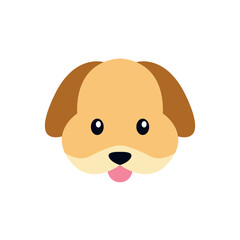 dog face head cute tongue out smiling smile emoji symbol sign icon vector illustration isolated flat brown puppy