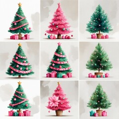 Festive Christmas tree arrangement with holiday decorations exuding seasonal charm