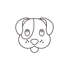 dog face head cute tongue out smiling smile emoji symbol sign icon vector illustration isolated flat brown puppy