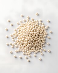 Bioplastic Pellet Heap on White Background