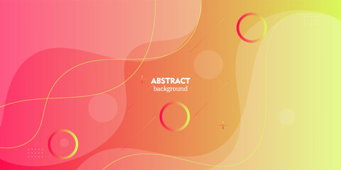 Bright and colorful yellow and pink abstract gradient wave background. Flowing color design with wave shadows. Composition of flowing shapes. Eps10 vector.