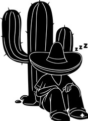 green illustration cactus silhouette nature logo pot icon plant outline growth garden indoor home decoration succulent houseplant potted natural shape trendy vector graphic background