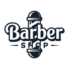 Barber shop logo with barber pole