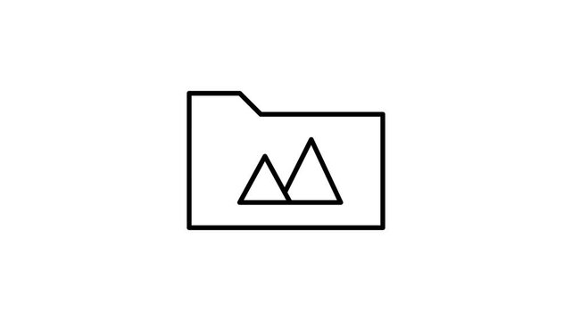 Folder icon featuring two overlapping triangles on its surface, symbolizing organization or categorization.