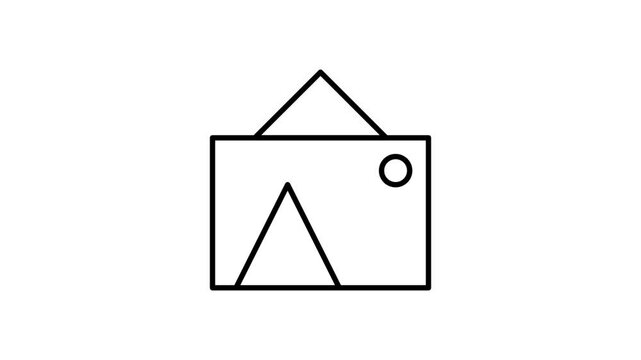 A triangle featuring a sun and a smaller triangle on its surface, symbolizing warmth and geometric shapes.