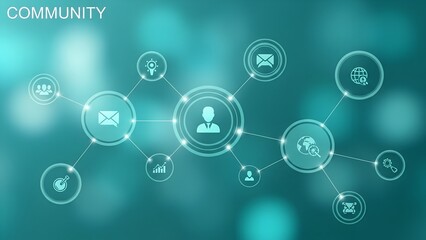 Digital network connections representing global community and communication isolated on transparent background