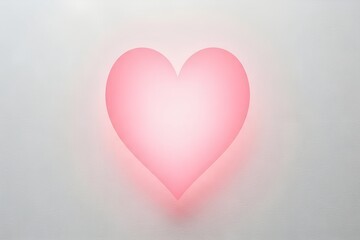 Soft pink glowing heart shape isolated on transparent background