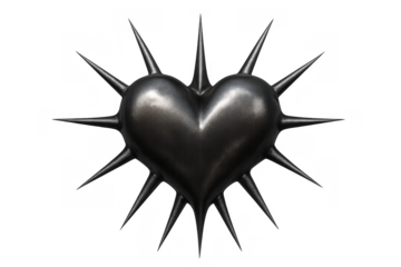 Dark spiked heart representing tough love and pain