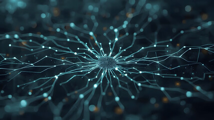 Artificial Intelligence Brain Network, Digital Brain Concept, Abstract Technology Background