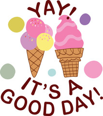 Colorful ice cream cones with 