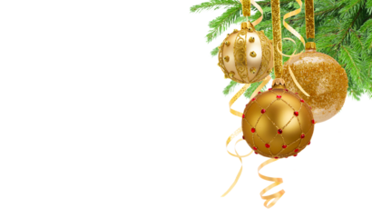 Christmas garland isolated on transparent background 
