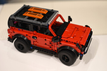 Fototapeta premium Lego Car. Warsaw, August 5, 2024. 