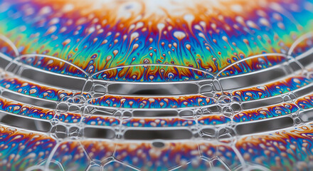 Microscopic Rainbow Liquid with Metallic Bands