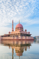 Awesome view of the Putra Mosque at sunrise, Putrajaya, Malaysia