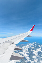 Awesome view of the Earth under the airplane wing