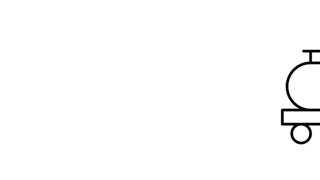 Black and white outline illustration of a train, showcasing its distinct shape and features.