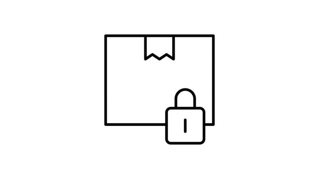 Black and white outline illustration of a padlock, symbolizing security and protection.