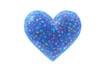 Glittering cosmic heart symbolizing love and affection