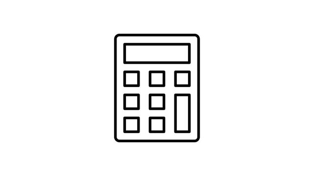  Calculator icon displayed on a black background, symbolizing mathematical functions and calculations.